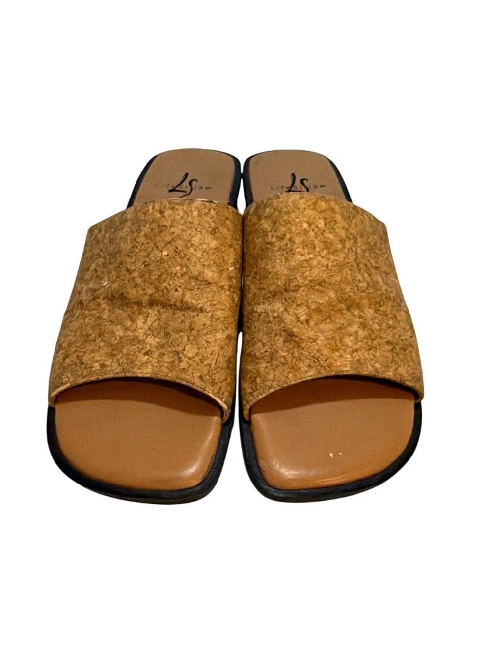 Womens Cork Slide Sandals 9M Open Toe Slip-On Shoes With Low Heel - Picture 2 of 7